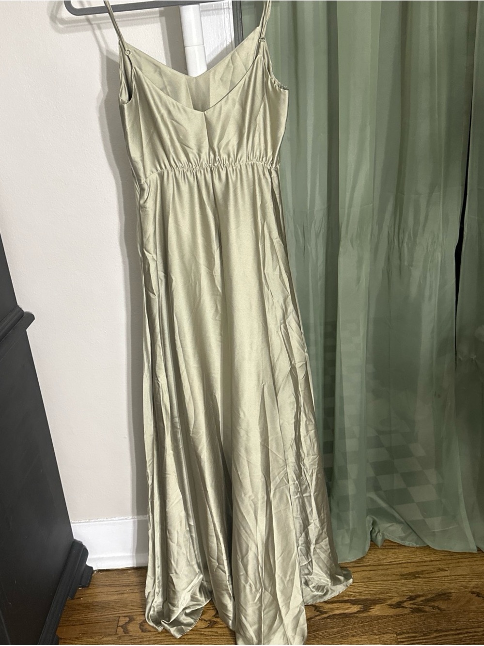 Show Me Your MuMu Olive Satin Maxi Slip Dress - Picture 3 of 3